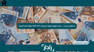 «ارتفاع جديد».. سعر اليورو اليوم الأربعاء 14-5-2025 يقفز أمام الجنيه